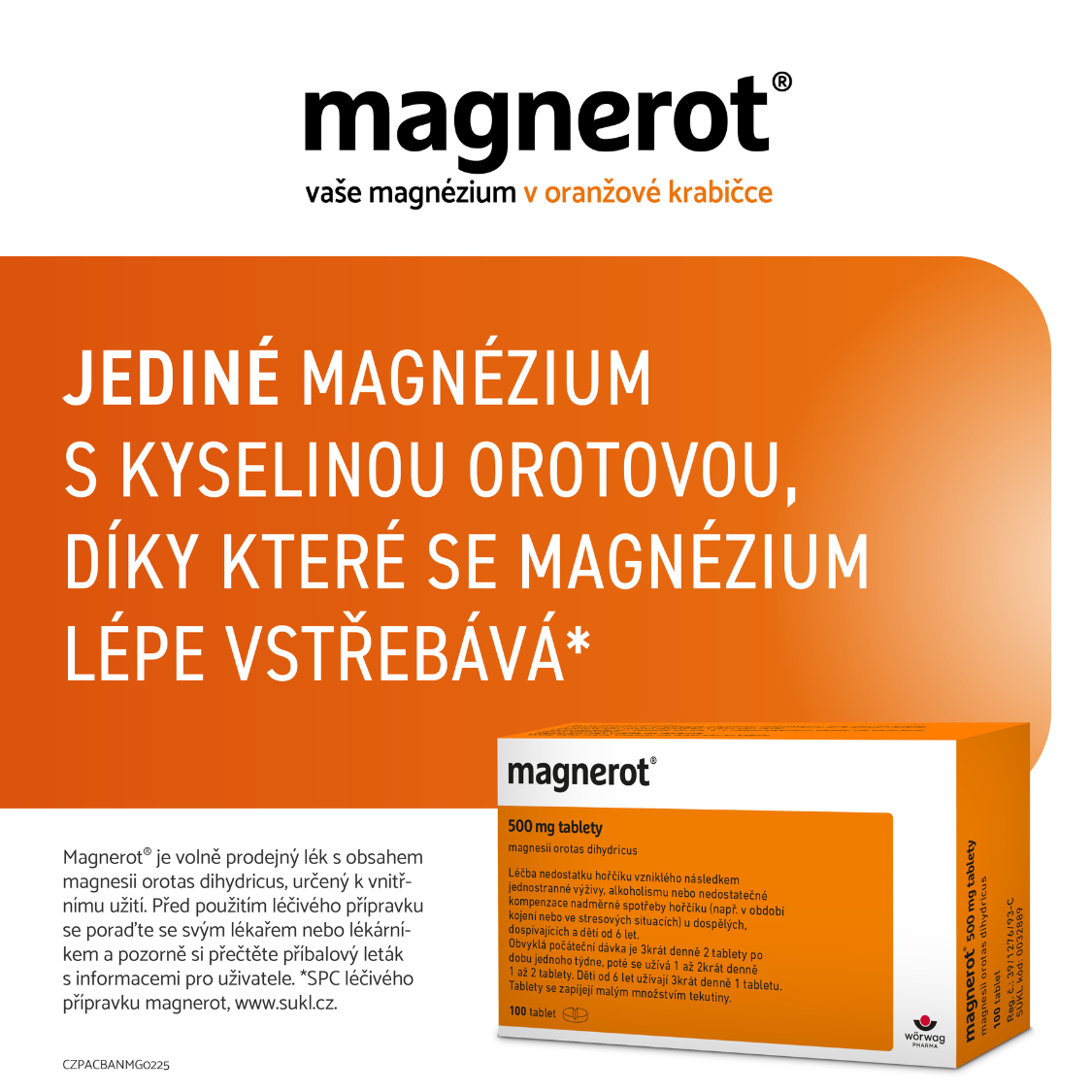 Magnerot vaše magnézium v oranžové krabičce